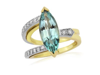 Aquamarine and Diamond ring