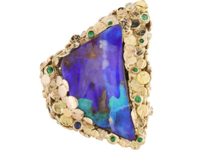 Australian opal, Diamonds, sapphire, Emeralds, in mixed gold
