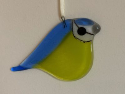 Small glass blue tit