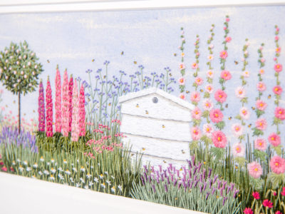 Floral Border and Beehive Embroidery Kit