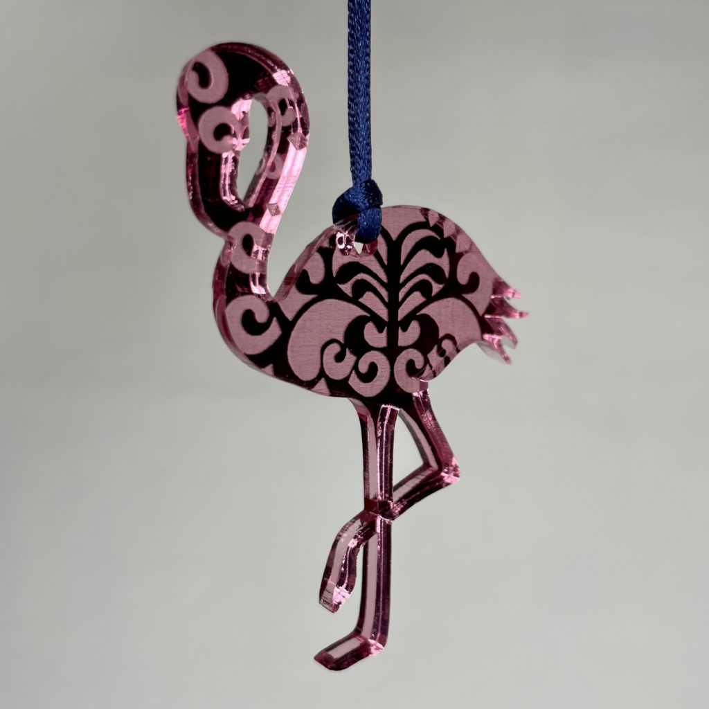 Mini flamingo mirrored acrylic decoration