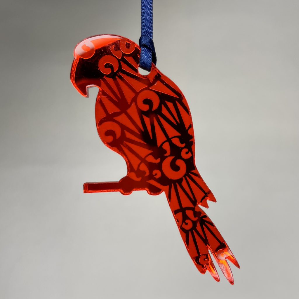 Mini parrot mirrored acrylic decoration