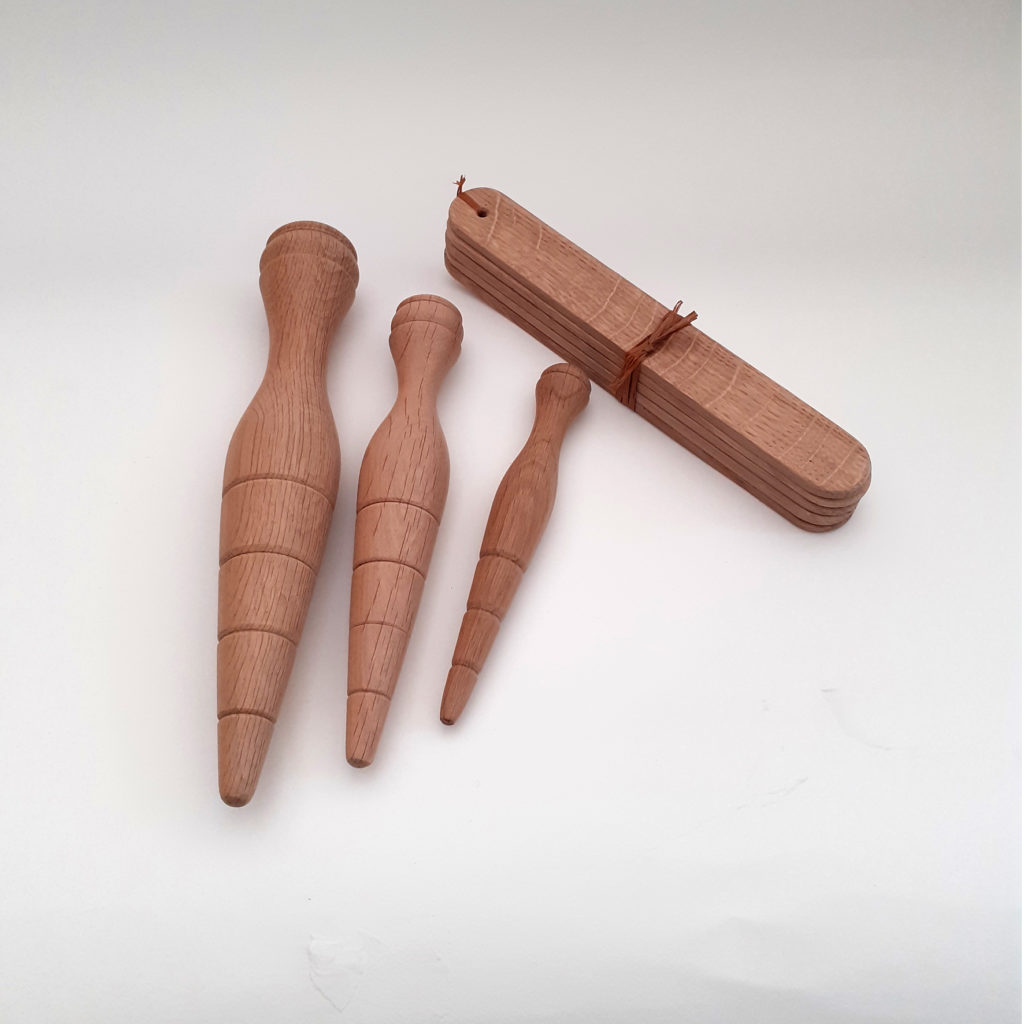 Small, Medium, Large Oak Dibbers and Oak Plant Labels (Set)