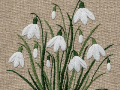 Snowdrop Embroidery Kit. Jo Butcher