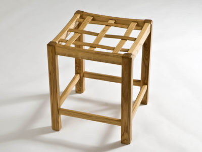 Olive Ash Lattice Stool - single