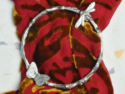 bee and butterfly scarf ring pewter fashion accessories
