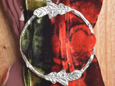 Oak leaf scarf ring fashion accessories