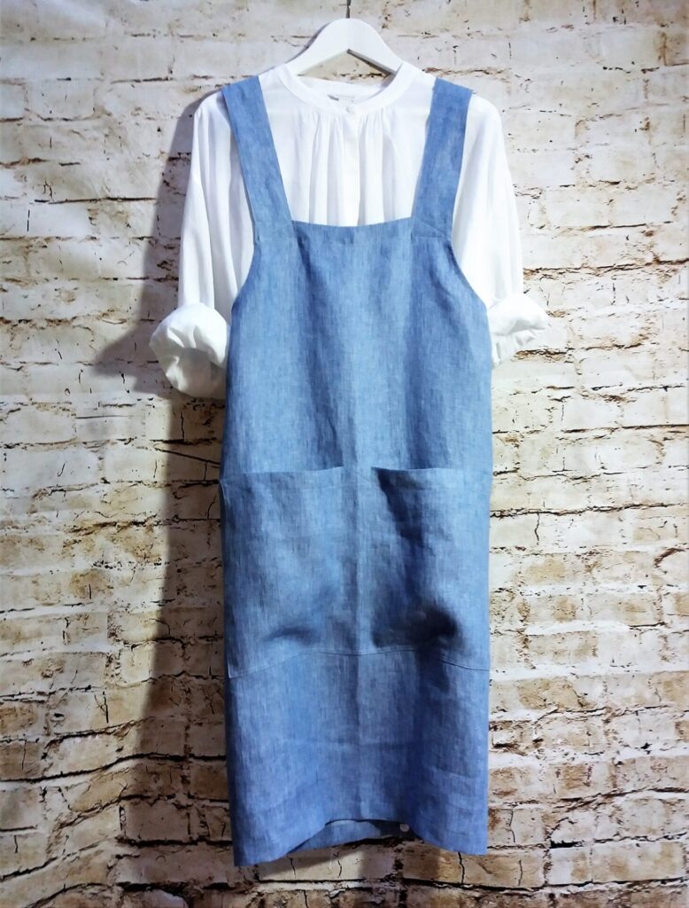 No Ties Linen Cross Back Apron Japanese Apron Artist Smock Outlander Apron XL/XXL.
