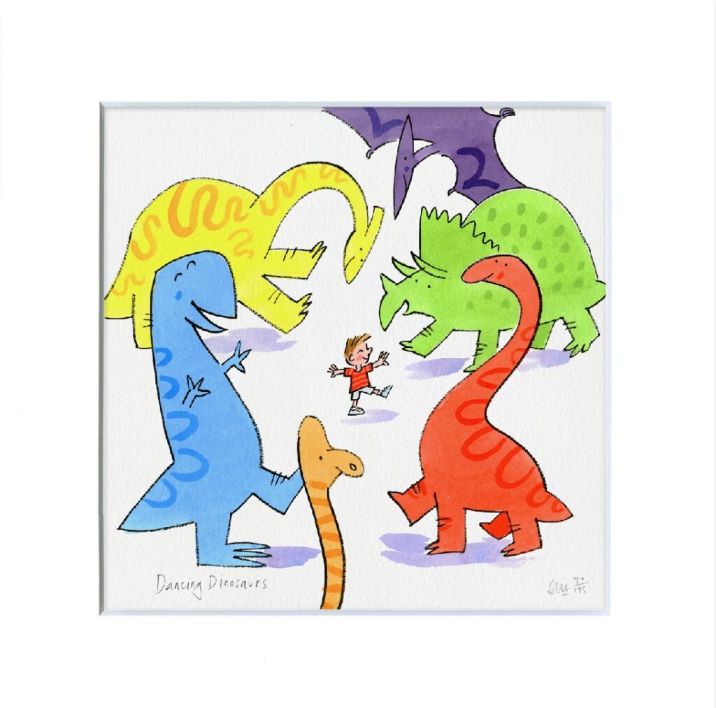 Dancing Dinosaurs limited edition print