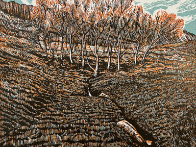 Glen Nevis Autumn - linoprint