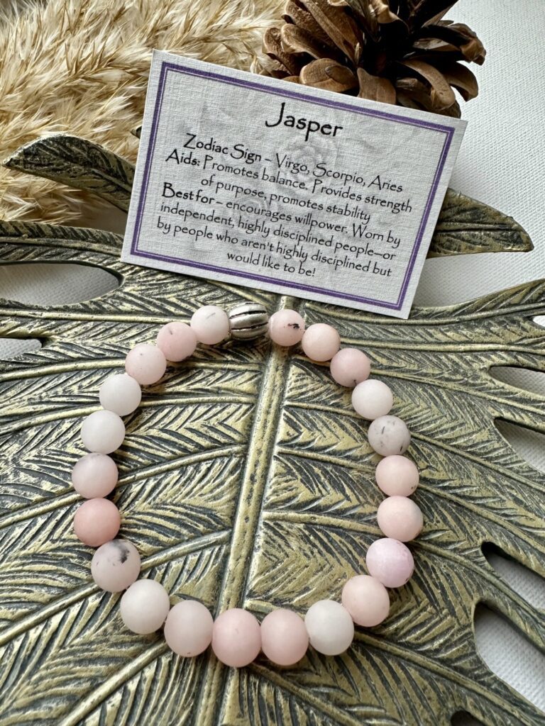 Cherry Blossom Jasper – Elasticated Bracelet