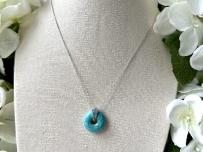 Turquoise Howlite - Donut Pendant