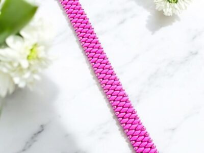 Slim SuperDuo Bracelet - Passion Pink