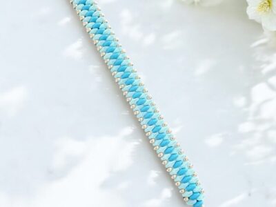 Slim SuperDuo Bracelet - Matte Seafoam & Turquoise