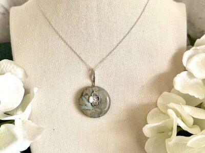 Donut Pendant Necklace - Sea Sediment Jasper (Sage)