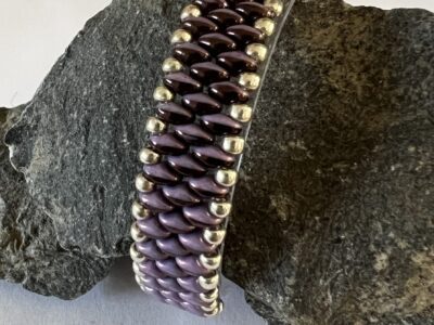 Slim SuperDuo Bracelet - Purple/Lilac Duet