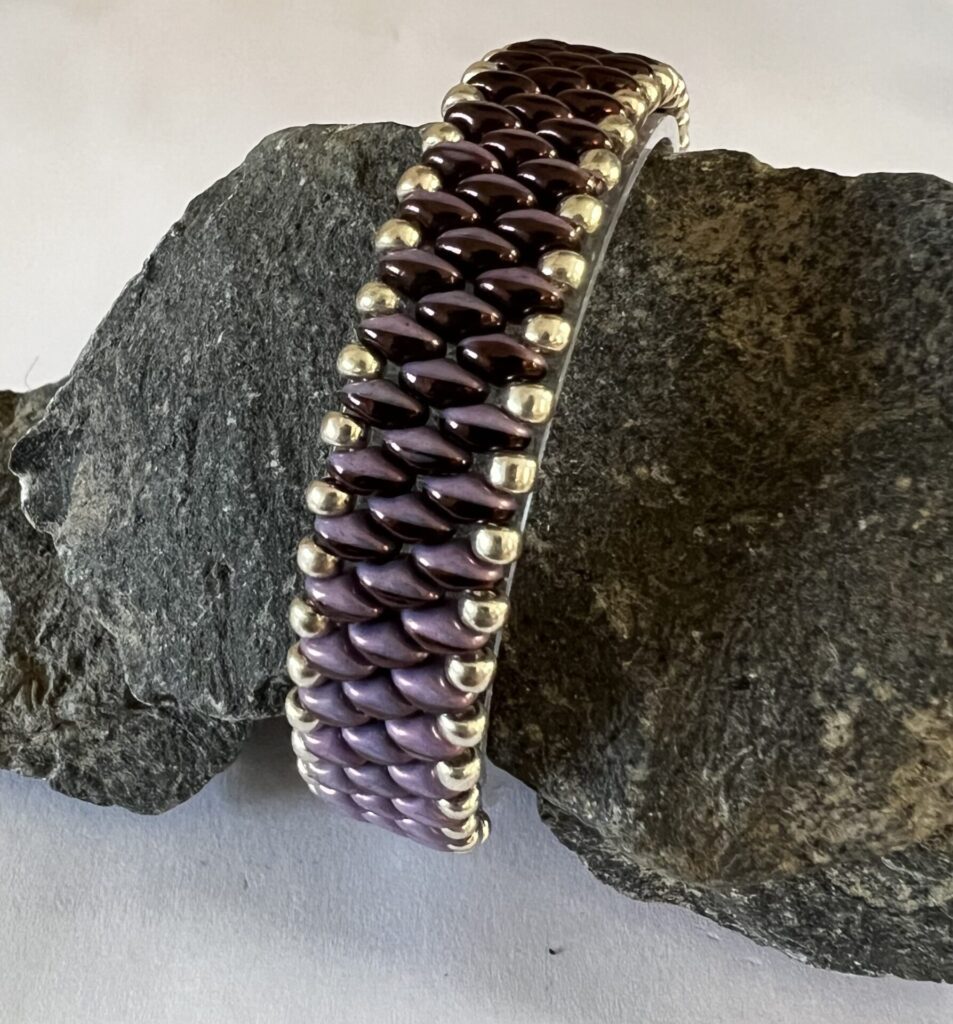 Slim SuperDuo Bracelet – Purple/Lilac Duet