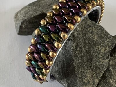 Slim SuperDuo Bracelet - Jet Iris Gold