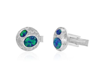 Opal Handmade Silver Cufflinks