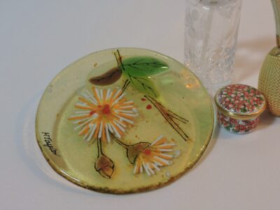 Amber Summer Flowers - Round Trinket Disk