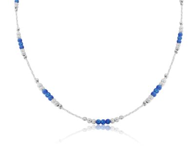 Blue Opal Silver Necklace