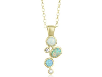 9ct Gold Multi Opal Pendant