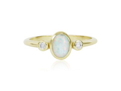 9ct Gold Opal & Diamond Ring