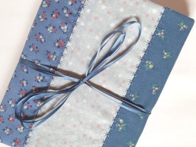 Patchwork covered notebook/journal in pastel blues