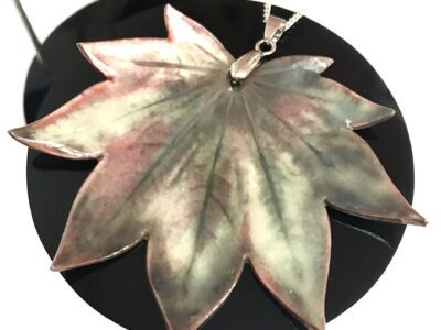 Porcelain Leaf Pendant By Sonya Wilkins Ceramics (Vitifolium Maple Leaf)
