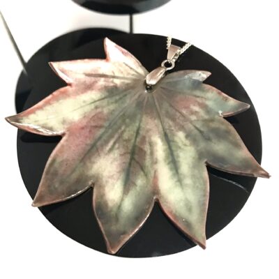 Porcelain Leaf Pendant By Sonya Wilkins Ceramics (Vitifolium Maple Leaf)