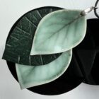 Porcelain & Vegan Leather Leaf 'Waterfall' Pendant