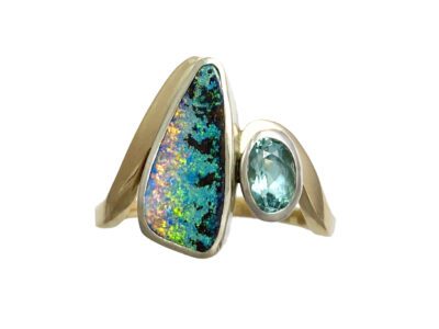 boulder opal ring