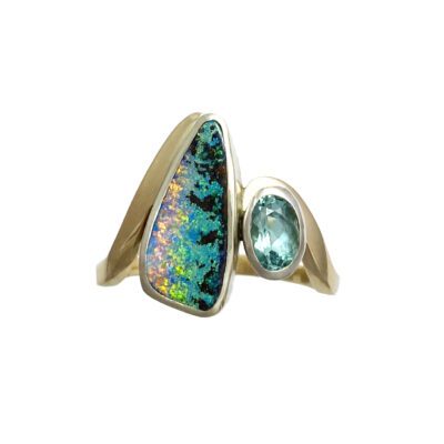 boulder opal ring