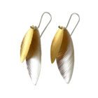 two tone drop earrings