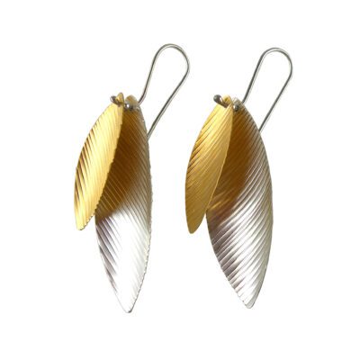 two tone drop earrings