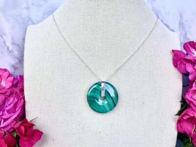 Malachite Donut Pendant