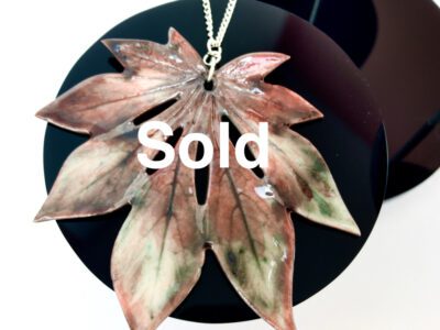 Porcelain Maple Leaf Pendant (Real Aconitifolium Maple Leaf Imprint)
