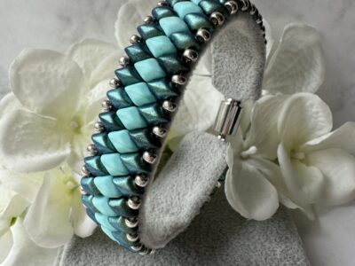 GemDuo Bracelet - Metallic Green & Mint