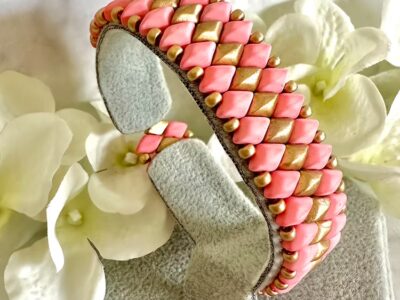 GemDuo Bracelet - Coral & Gold