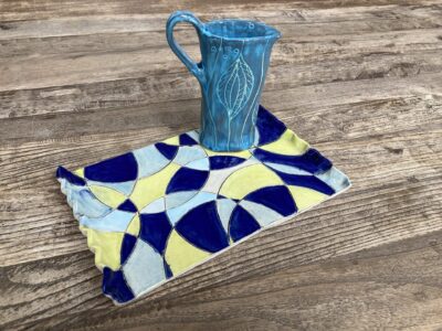 Blue and Yellow Swirl Platter