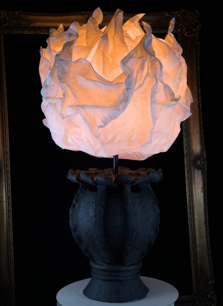 Black poppy seed head lamp