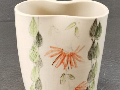 'Dancing Flowers' vase - handmade ceramic