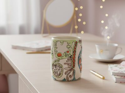 'Groovygarden' beaker vase desk holder - handmade ceramic