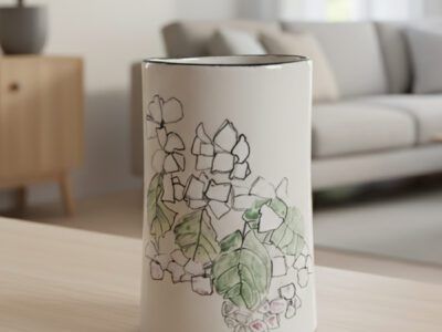 'Leaves and Petals' vase - handmade ceramic