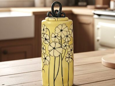 'Full Bloom' lidded jar - handmade ceramic