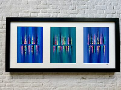 A5 Triptych Abstract - Rainbow
