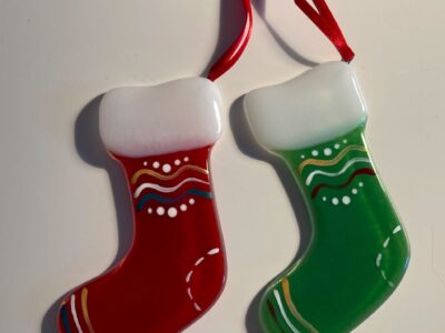 Glass Christmas Stocking Decoration